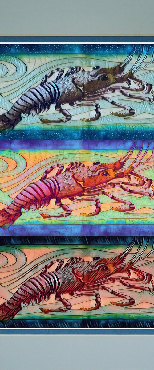 Art-Nouveau Lobster Tiles 2 by Robin Clarke