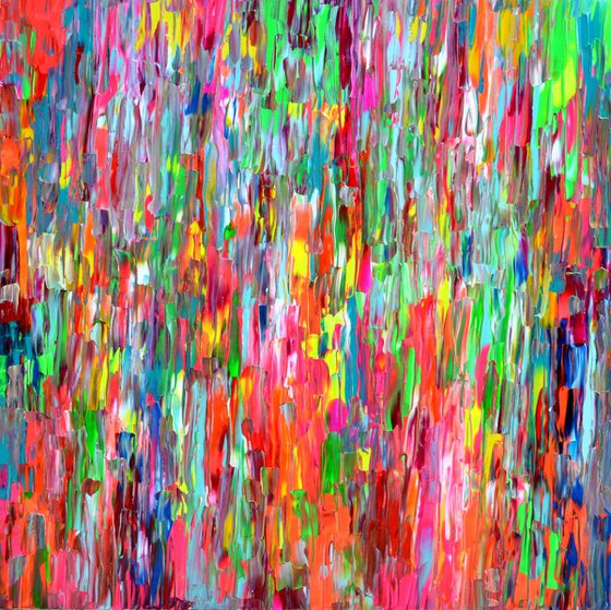 Abstract Gypsy 2- XXL 100x100 cm Big Painting, - Large Canvas Abstract Painting - Ready to Hang, Canvas Wall Decoration