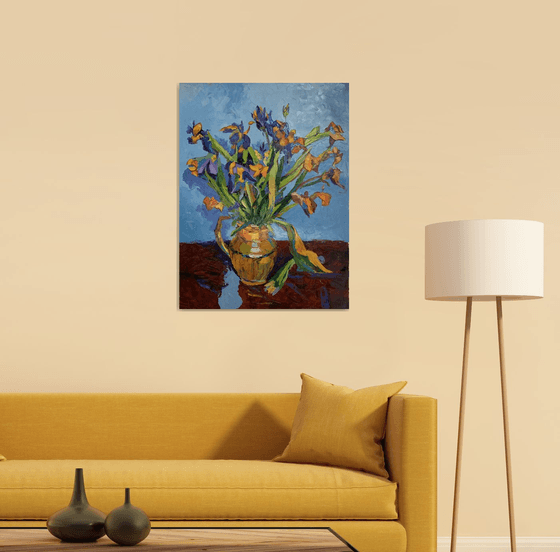 Irises. Flowers. Inspired by Van Gogh.#4