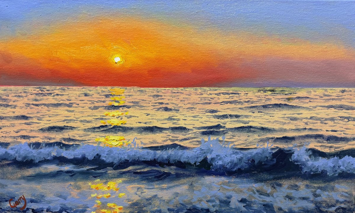 Photorealistic Oil Painting , Sunset 09 By Garry Arzumanyan, 20 X 12, Artwork For Sale On Artfinder