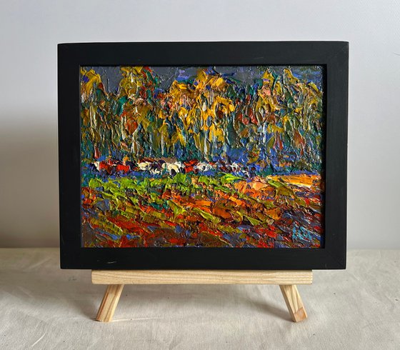 Autumn yellow forest
