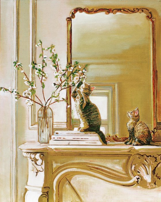 Parisian cats with blossom