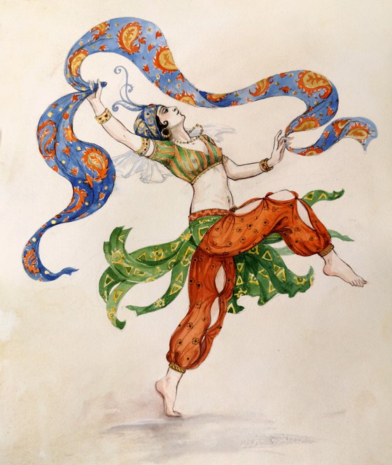 Scheherazade Dancer: A Homage to Leon Bakst