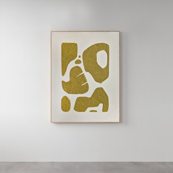 "Bay 6" Tan textured abstract art