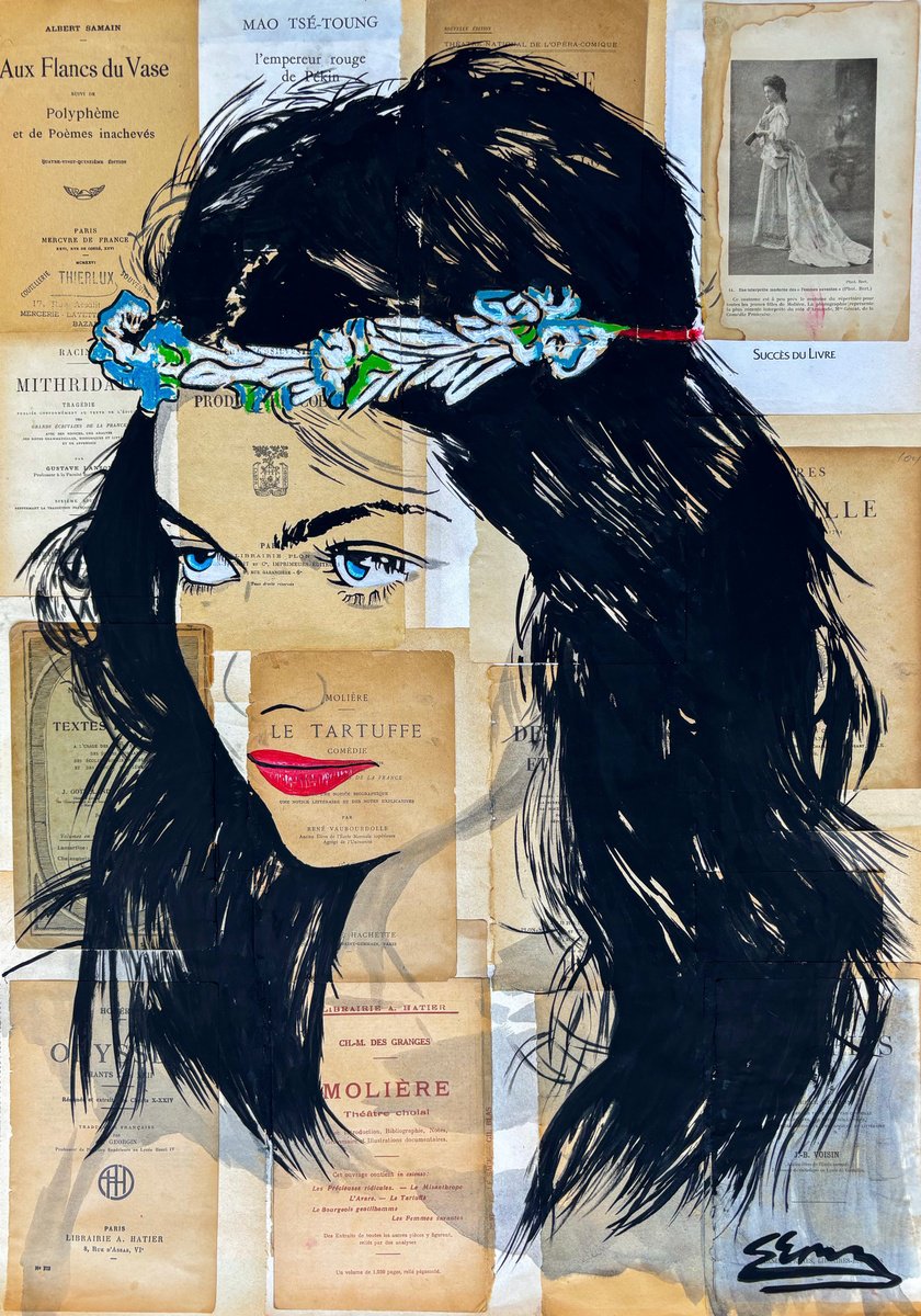 Expressive Portrait Acrylic Painting By Jan Noah, 20 X 28, Odyssey, Original Artwork