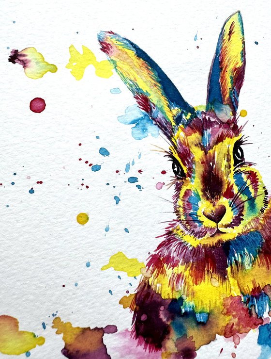 Colourful Watercolour Rabbit