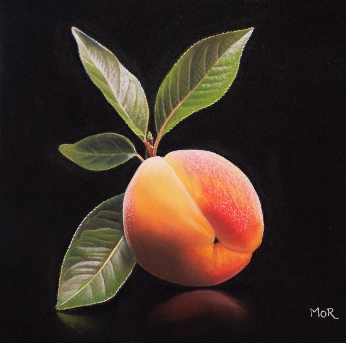 Photorealistic Still Life Pastel Drawing By Dietrich Moravec, 12 X 12, Prima Donna On Stage, Original Artwork