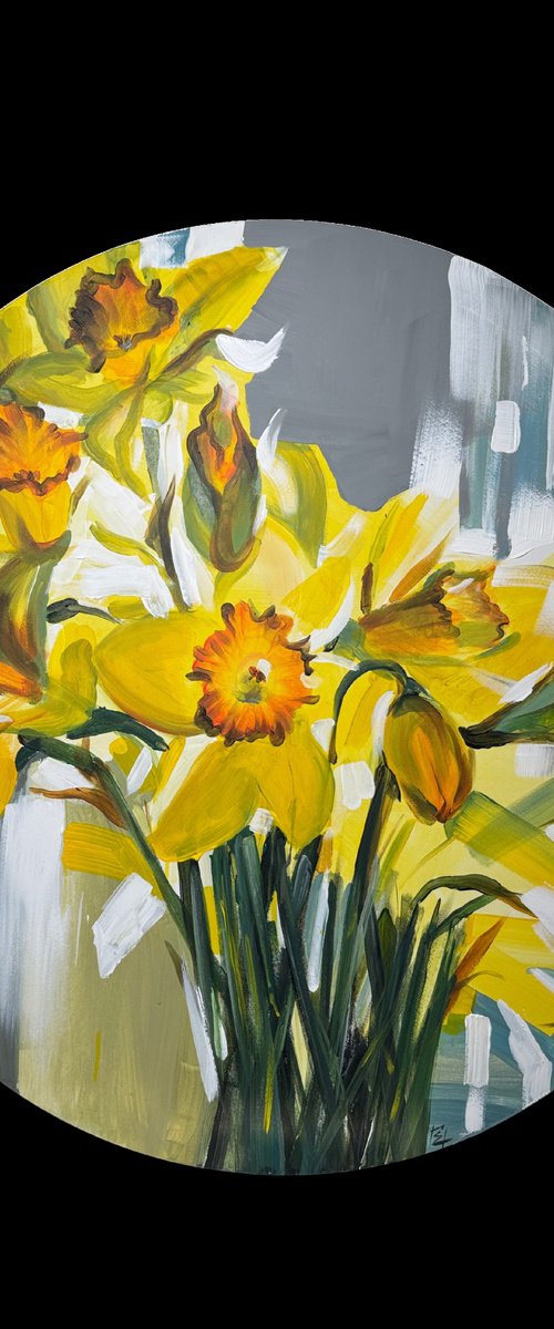 Sunny Daffodils by Olena Hromova