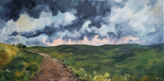 "Prairie Road Summer Storms" - Landscape - Storms - North Dakota