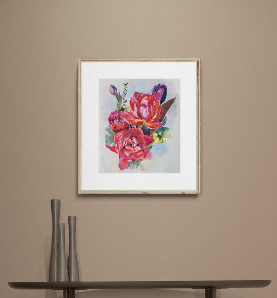 Carmine tulips
