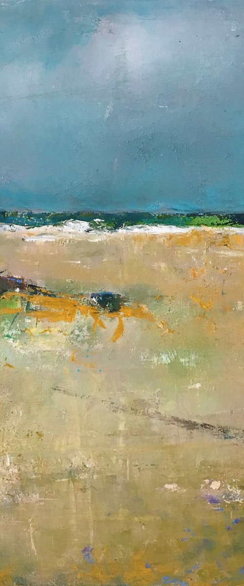 BEACH 30X30" 76X76CM CONTEMPORARY ART BY BO KRAVCHENKO by Bo Kravchenko