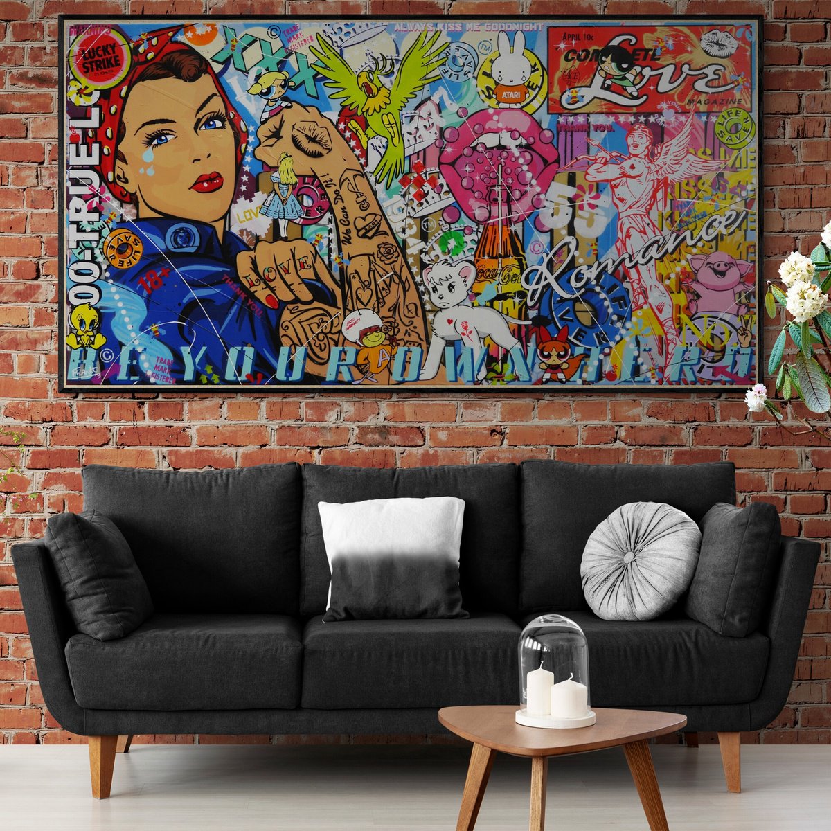 Urban And Pop Painting , Rebel Rosie By Franko, 75 X 39, Artwork For Sale On Artfinder