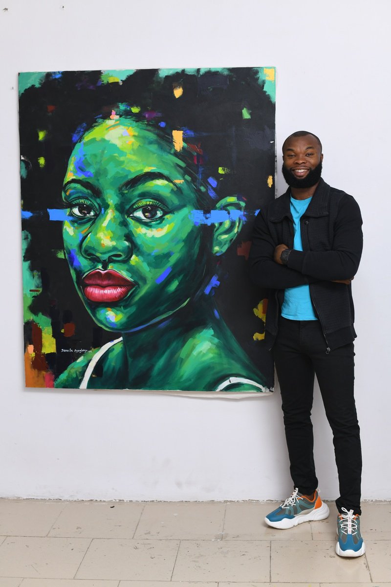 Damola Ayegbayo | Original  Acrylic Painting | The Other Side 6 | 122 X 152Cm | Artwork For Sale On Artfinder