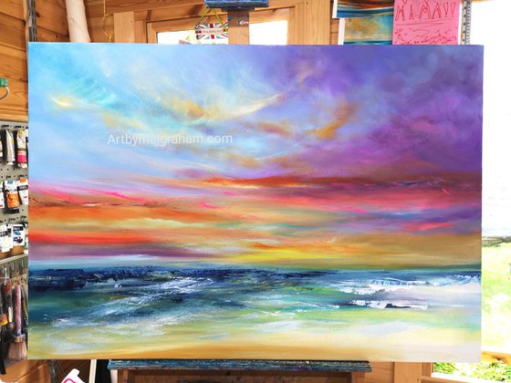 "Life's Blessings" - Cornish Seascape, Art, Skyscape