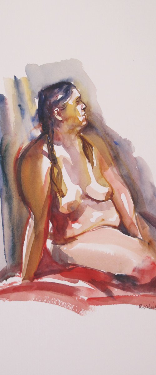 Seated female nude by Rory O’Neill