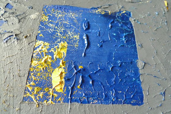 béton brut-blue-50x40cm;20x16in