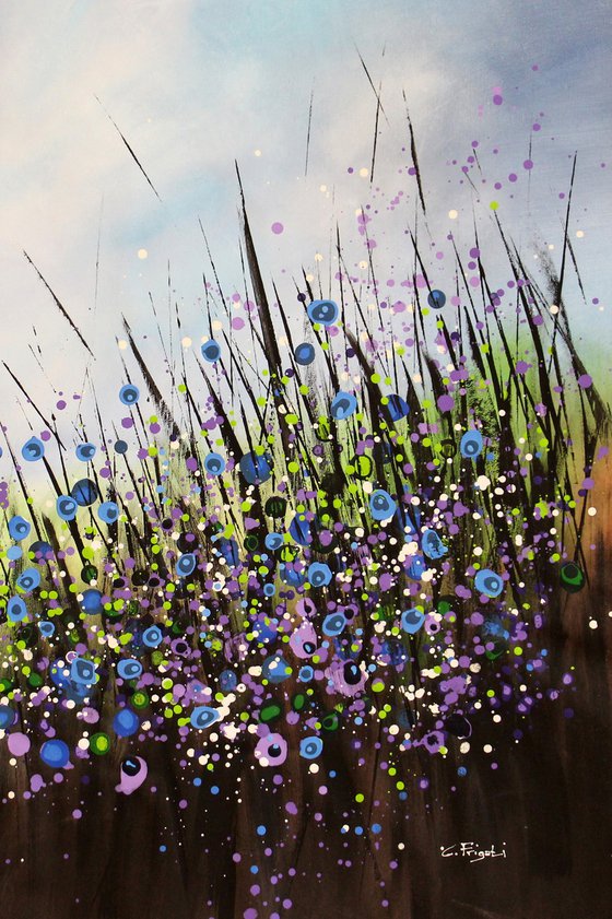 "Purple Breeze" #2 - Extra Large original abstract floral painting