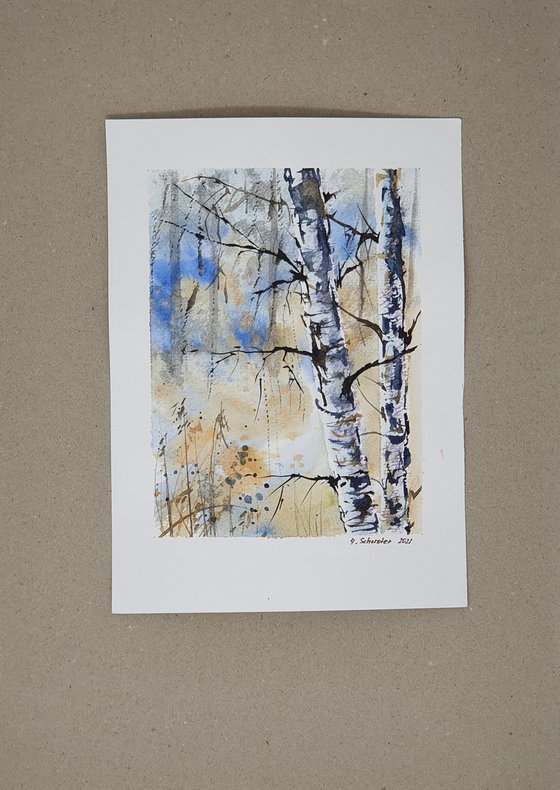 11/20 ORIGINAL WATERCOLOR painting. Trees series