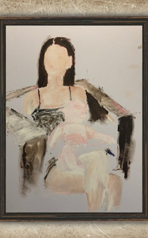 Mother And Sleeping Baby by Ryan  Louder