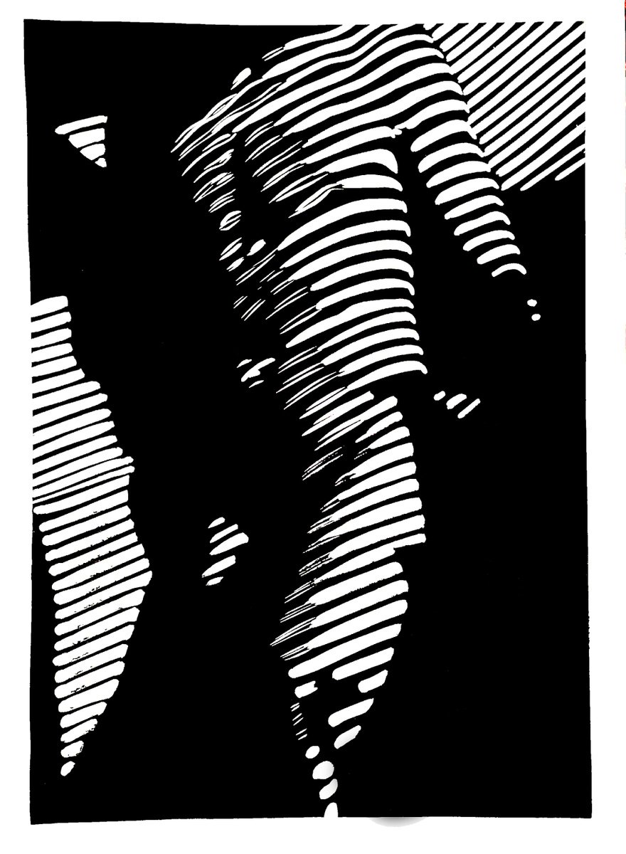 Photorealistic Portrait Linocut By Aneta Gajos, 13 X 18, He, Original Artwork