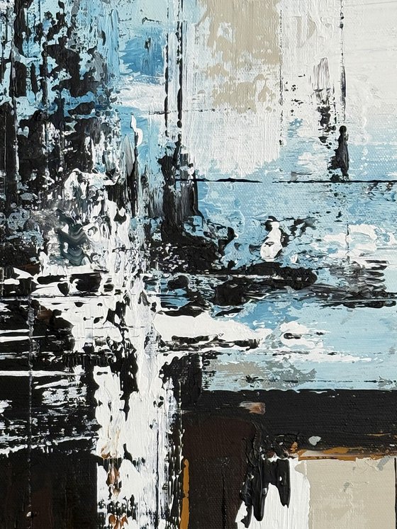 Reflections in Parallel. blue set diptych