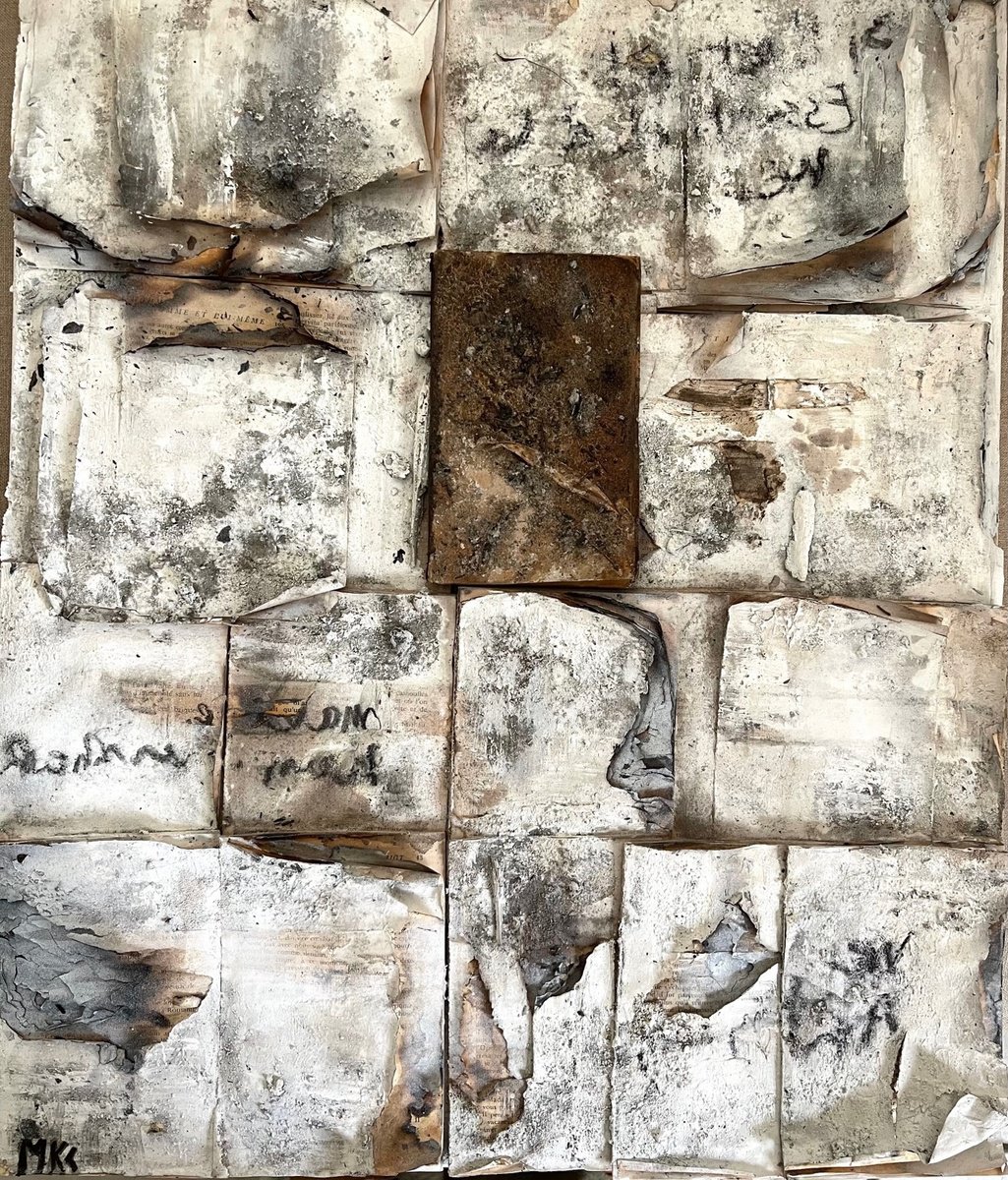 Abstract Painting By Marie Claude Kerrenneur, 20 X 24", Avec Le Temps ..., Original Artwork