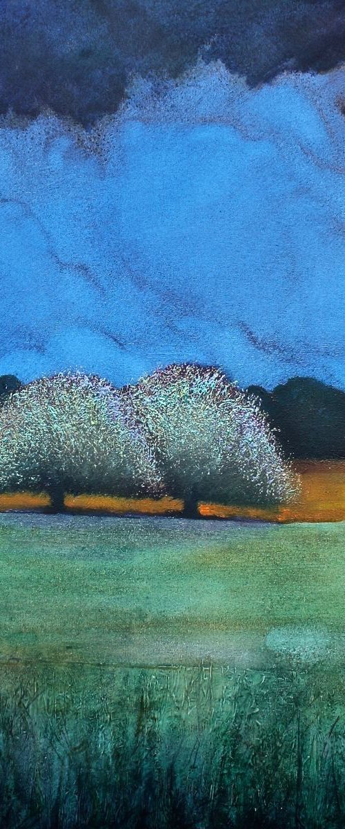 2 Trees Blue Nimbus by Simon Jones