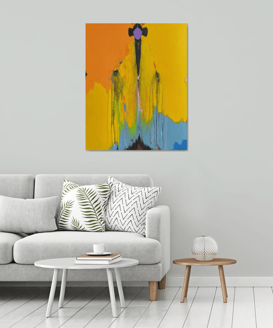 Yellow figure in Blue