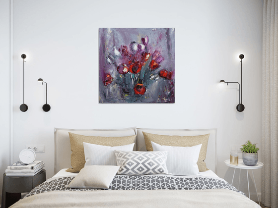 Bouquet in Crimson and Violet