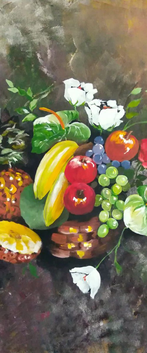 Cheerful nature - still life - original painting by Anna Rita Angiolelli