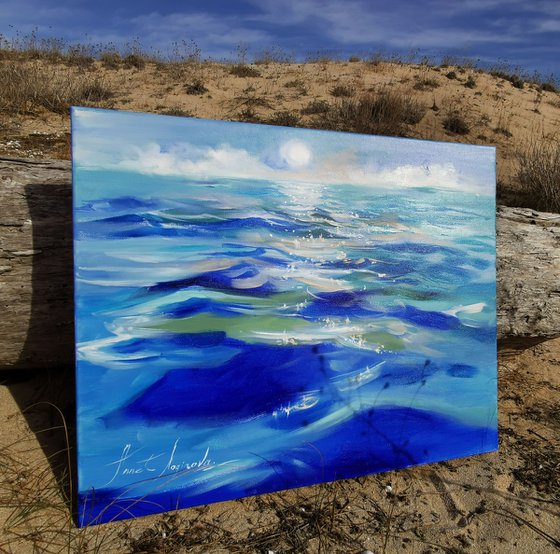 Seascape painting on canvas. Ocean art