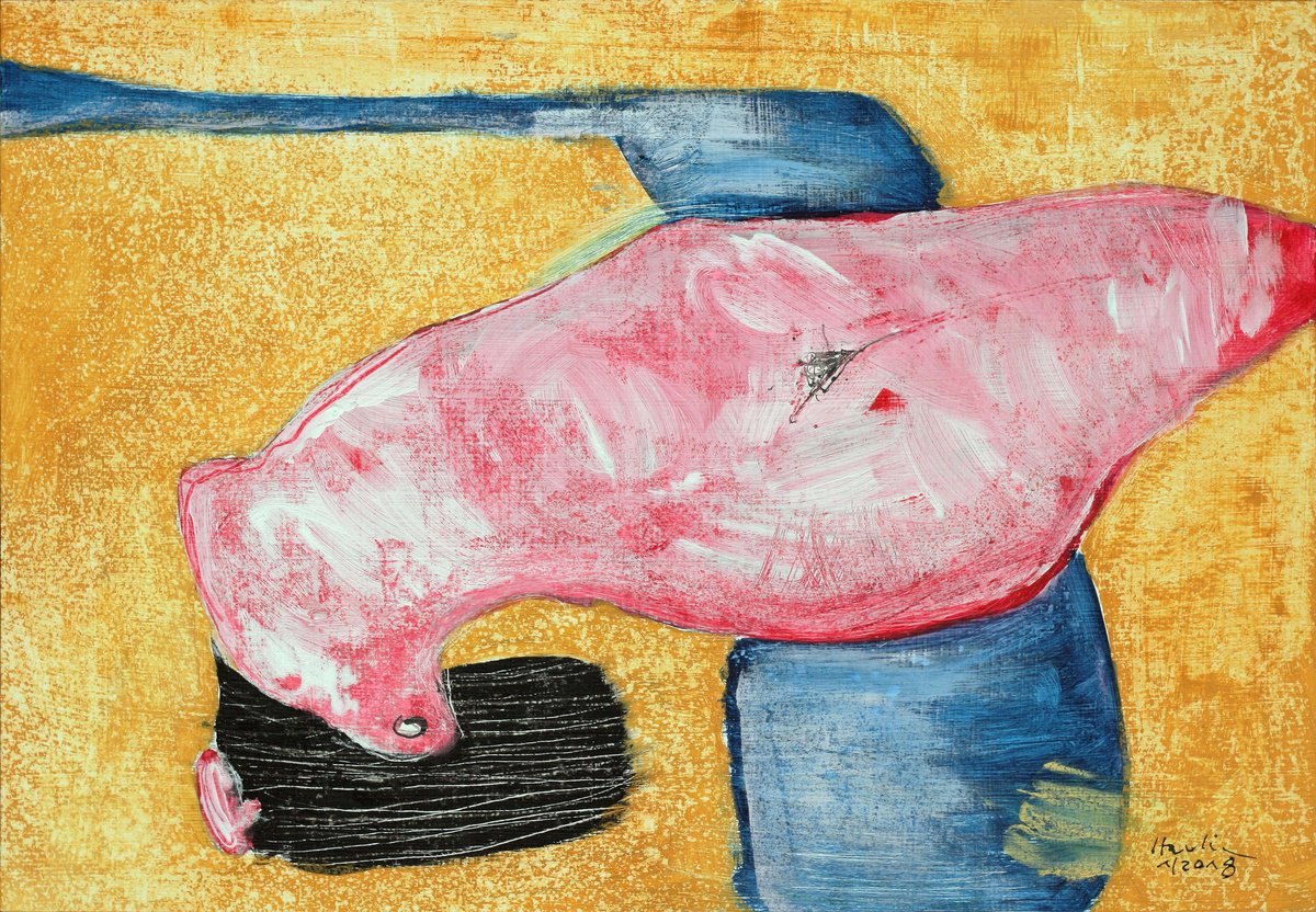 Portrait Acrylic Painting By Jiri Havlik, 20 X 14, Petra, Original Artwork