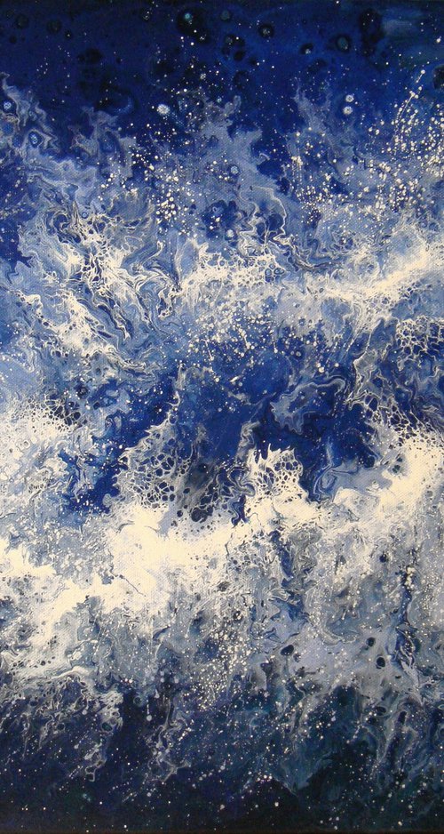 Seascape Painting "Sea Lace" 70 x 90 cm by Irini Karpikioti