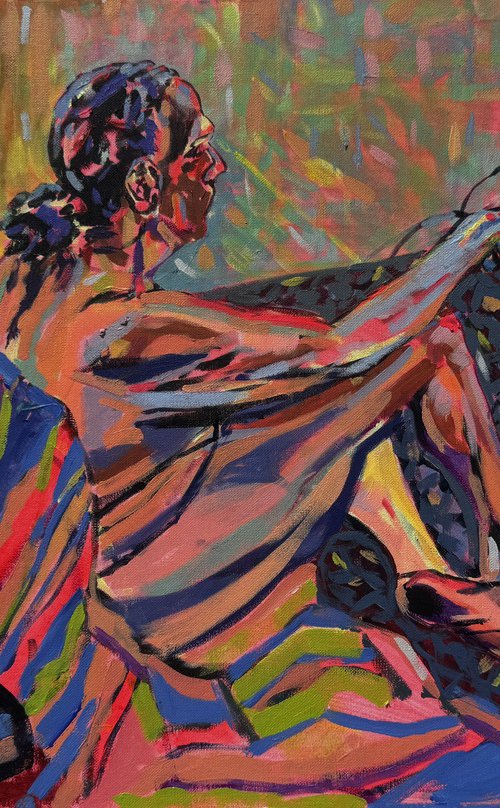 Shimmering Nude Relaxing by Hanna Bell