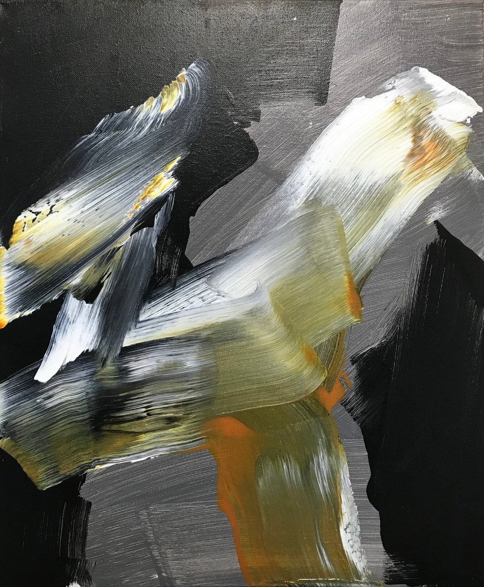 Organic Abstract Acrylic Painting By Kris Haas, 16 X 20", Out Of Nowhere, Original Artwork