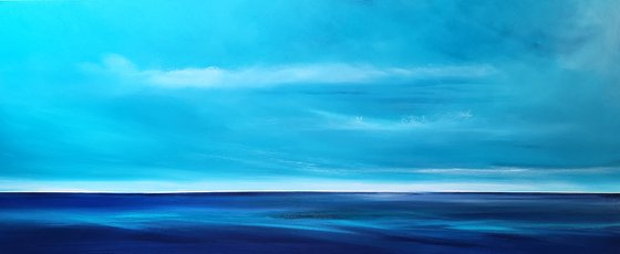 Simple Blue - seascape, emotional, panoramic