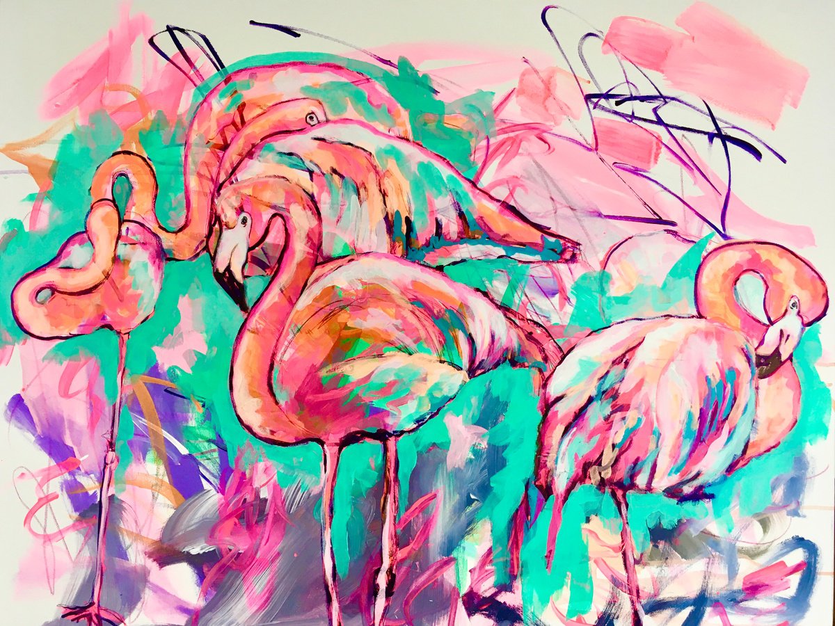 Flamingos by Christiane Reisert