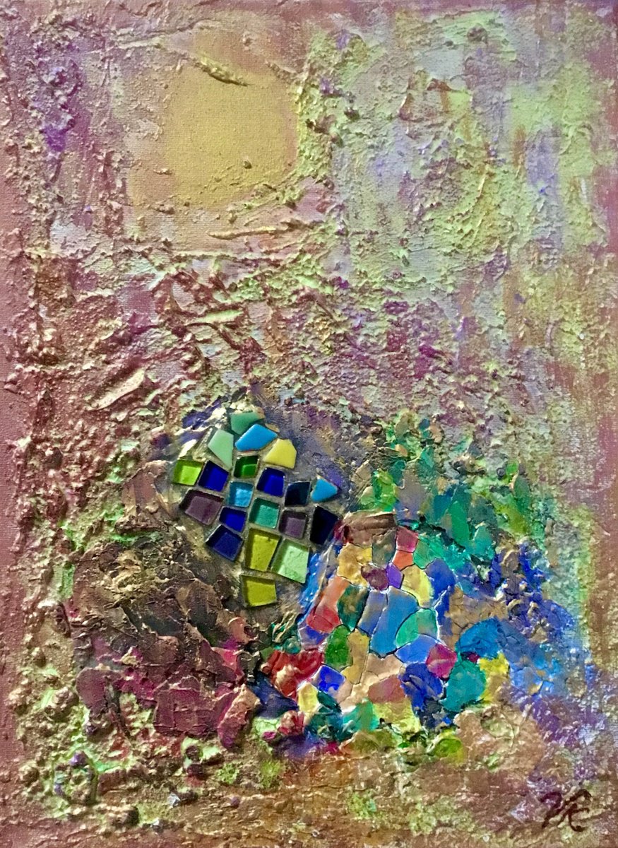 Abstract Oil Painting By Vera Klimova, 12 X 16", Sunny Day, Original Artwork