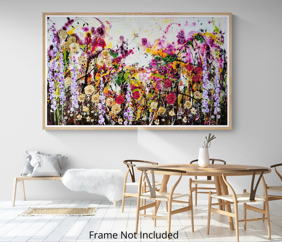 Expressive Oil Painting , Roseberry Fields Abstract Floral Landscape By Angie Wright, 79 X 47, Artwork For Sale On Artfinder