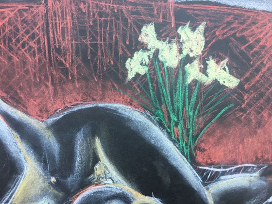 Reclining Nude with Daffodils