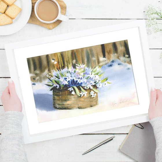 Basket with  First Flowers