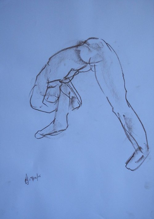 Yoga Series Gestural drawing #1 by Baden French