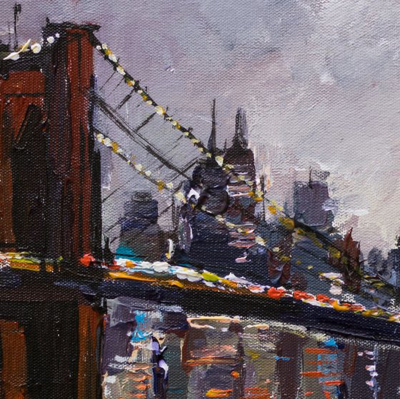 Brooklyn Bridge - New York City - Evening cityscape