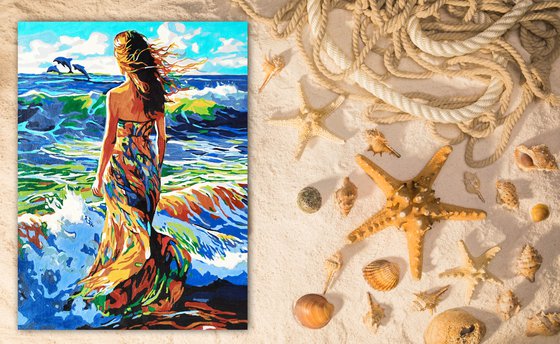 Woman on the seashore