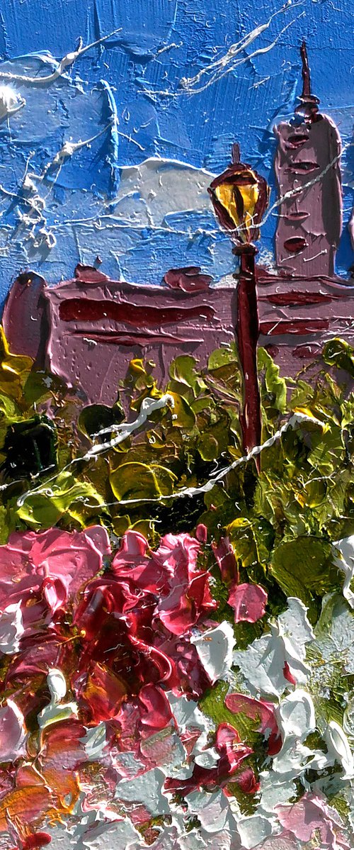 NYC Painting New York Original Art Small Oil Impasto Cityscape Artwork 8 by 8 inches by Halyna Kirichenko