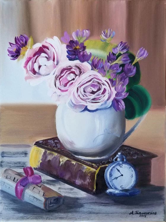 Purple Flowers in Vintage