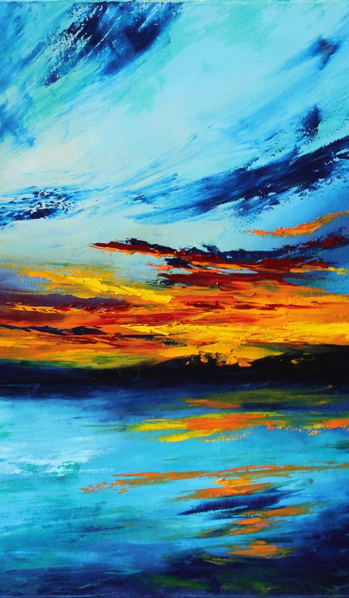 Turquoise Sunset #2 by Anastasiia Novitskaya