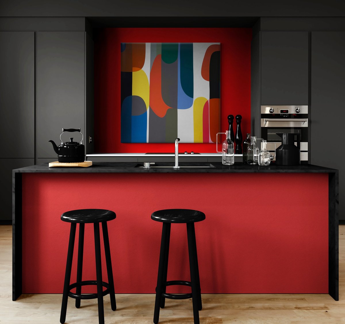 Abstract Acrylic Painting By V+V Kniazievi, 39 X 39", Change Of Plan #3, Original Artwork