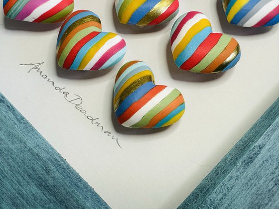 LOVE - Multi-coloured stripes with gold