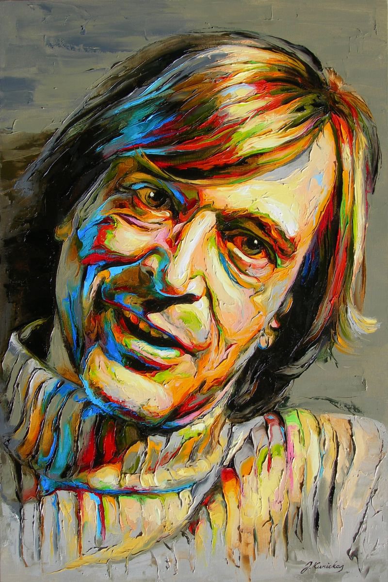 Photorealistic Portrait Oil Painting By Jonas Kunickas, 24 X 35, Jk15-0922 Dainius, Original Artwork